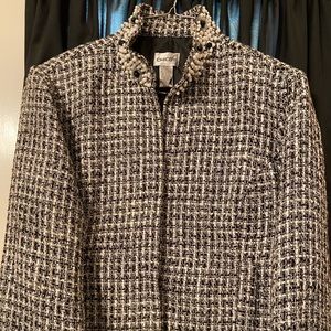 Chico's Black and White Tweed Blazer